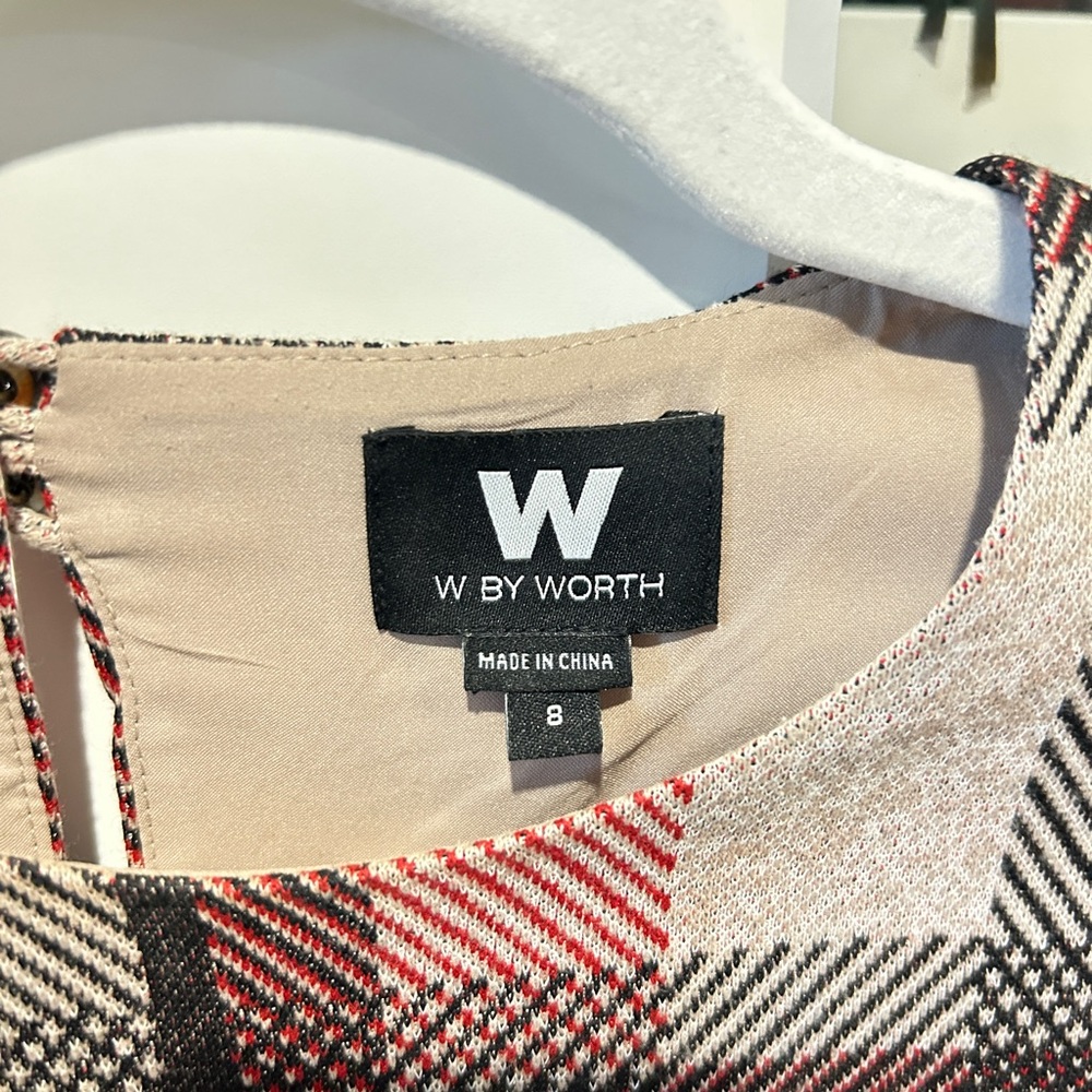 W by Worth Beige and Black Plaid Mini Dress - Picture 2 of 4